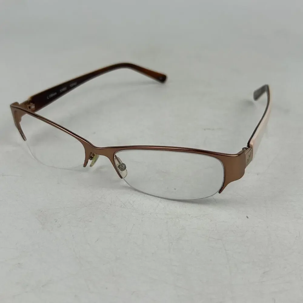 Cole Haan Ch900 Eyeglasses Topaz‎ Unisex Adult Brown Metal Half Rim 53-17-130mm